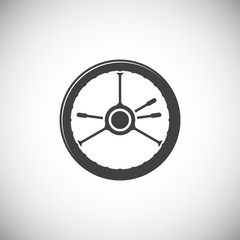 Poster - Steering wheel icon on background for graphic and web design. Simple illustration. Internet concept symbol for website button or mobile app.