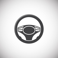 Poster - Steering wheel icon on background for graphic and web design. Simple illustration. Internet concept symbol for website button or mobile app.