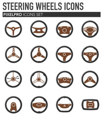 Poster - Steering wheel related icon set on background for graphic and web design. Simple illustration. Internet concept symbol for website button or mobile app.