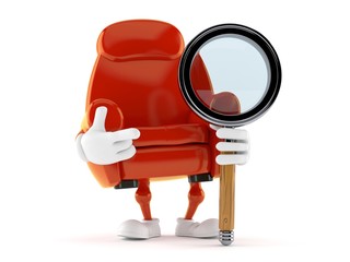 Canvas Print - Armchair character with magnifying glass