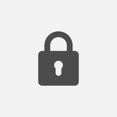 locked icon isolated on white background. Vector illustration.