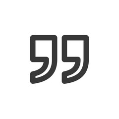 Aufkleber - Quote icon outline style template black color editable. Quote symbol outline style vector sign isolated on white background. Simple logo vector illustration for graphic and web design.