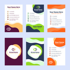 Wall Mural - flat modern liquid business card template