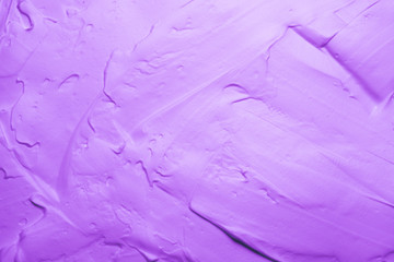 Wall Mural - Purple foam texture abstract art background. Smeared blueberry ice cream design surface.