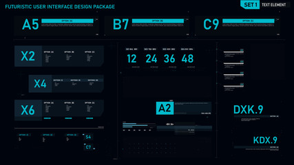 Poster - Futuristic user interface design element set 01