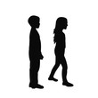 © zolotons - vector, isolated, black silhouette boy and girl go