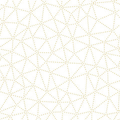 Wall Mural - Dotted irregular triangles. Seamless vector pattern in gold color