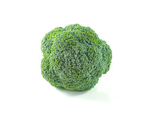 Fresh broccoli isolated on white background.