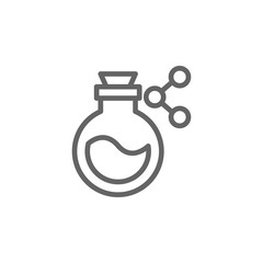 Poster - Flask, chemistry, laboratory icon. Element of bio engineering illustration. Thin line icon for website design and development, app development. Premium icon