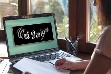 Sticker - Web design concept on a laptop screen