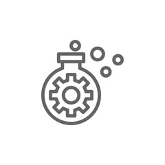 Poster - Flask, screw icon. Element of bio engineering illustration. Thin line icon for website design and development, app development. Premium icon