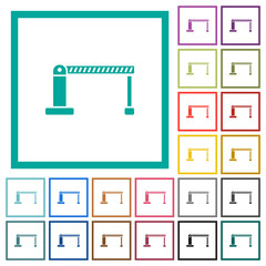 Sticker - Closed barrier flat color icons with quadrant frames