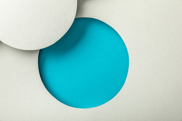 creative background with white paper and blue hole