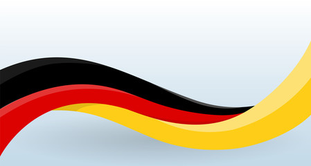 Germany Waving National flag. Modern unusual shape. Design template for decoration of flyer and card, poster, banner and logo. Isolated vector illustration.