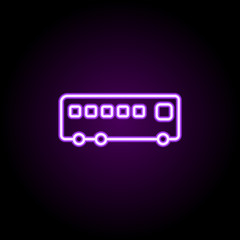 Poster - bus neon icon. Elements of hotel set. Simple icon for websites, web design, mobile app, info graphics