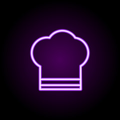 Poster - chef's hat neon icon. Elements of web set. Simple icon for websites, web design, mobile app, info graphics