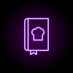 Poster - book of recipes neon icon. Elements of web set. Simple icon for websites, web design, mobile app, info graphics