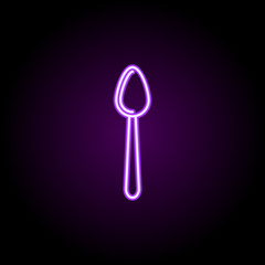 Poster - a spoon neon icon. Elements of web set. Simple icon for websites, web design, mobile app, info graphics