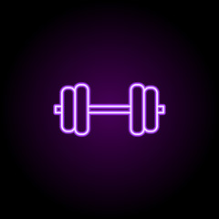 Poster - dumbbells neon icon. Elements of web set. Simple icon for websites, web design, mobile app, info graphics