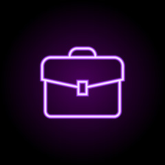 Poster - portfolio neon icon. Elements of web set. Simple icon for websites, web design, mobile app, info graphics