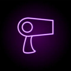 Poster - hair dryer neon icon. Elements of web set. Simple icon for websites, web design, mobile app, info graphics