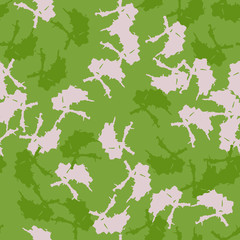 Spring camouflage of various shades of green and beige colors