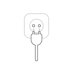 Poster - Vector icon concept of plug with cable and outlet.