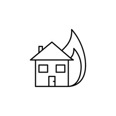 Aufkleber - Burning house, firefighter icon. Element of firefighter icon. Thin line icon for website design and development, app development