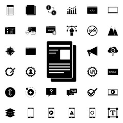 Aufkleber - documentation icon. Universal set of web for website design and development, app development