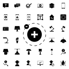 Poster - negative and positive poles icon. Universal set of web for website design and development, app development