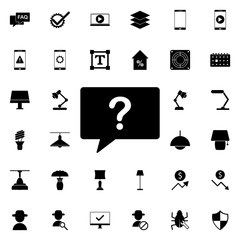 Poster - question icon. Universal set of web for website design and development, app development