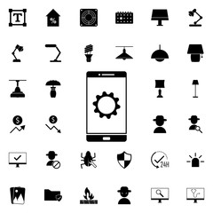 Aufkleber - phone setup icon. Universal set of web for website design and development, app development