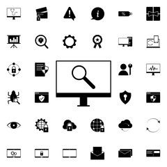 Aufkleber - computer search icon. Universal set of web for website design and development, app development