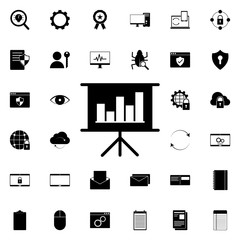 Poster - financial presentation icon. Universal set of web for website design and development, app development