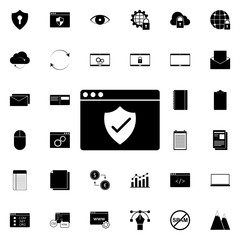 Poster - protection browser icon. Universal set of web for website design and development, app development