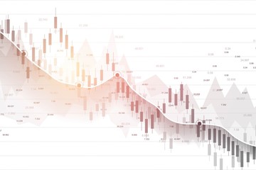 Poster - Stock market and exchange. Business Candle stick graph chart of stock market investment trading. Stock market data. Bullish point, Trend of graph. Vector illustration