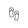 Flip flop line icon. Sandal linear style sign for mobile concept and web design. Beach slippers outline vector icon. Symbol, logo illustration. Vector graphics