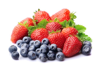 Poster - Sweet strawberry and blueberries.