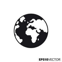 planet earth vector glyph icon