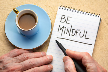 Canvas Print - be mindful - writing a note