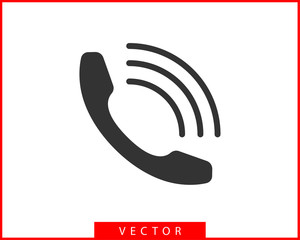 Poster - Phone icon vector illustration. Call center app. Telephone icons trendy flat style. Contact us line silhouette.