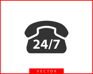 Poster - Phone icon vector illustration. Call center app. Telephone icons trendy flat style. Contact us line silhouette.