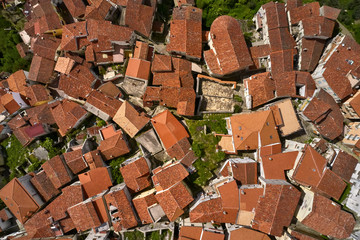 Top view at old town of Rivello in Italy