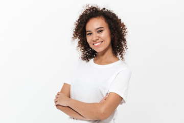 Wall Mural - Portrait of a pretty cheerful casual african girl