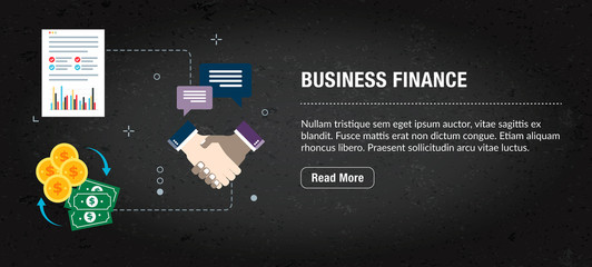 Wall Mural - business finance banner internet with icons in vector.