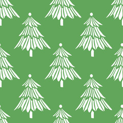 Wall Mural - Colored Christmas Pattern with Christmas Trees. Endless Shape.