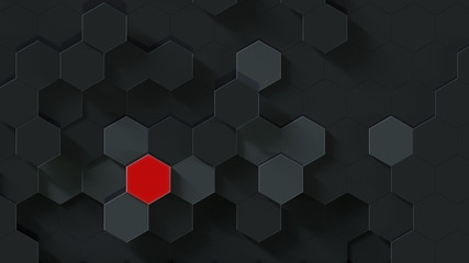 Poster - 3d illustration of honeycomb carbon abstract background 