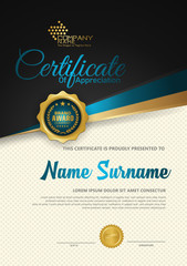 Wall Mural - Premium diploma luxury certificate template with futuristic and elegant pattern background