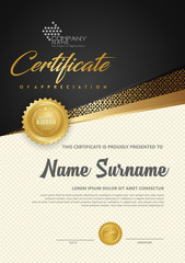 Wall Mural - Premium diploma luxury certificate template with futuristic and elegant pattern background