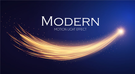 Wall Mural - Shining Star with Golden Trail. Magic Motion. Fireworks Effect.